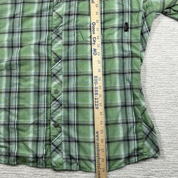 Orvis Trout Bum Button Up Shirt Mens XL Green Plaid Fishing Outdoor Short Sleeve - Picture 8 of 10